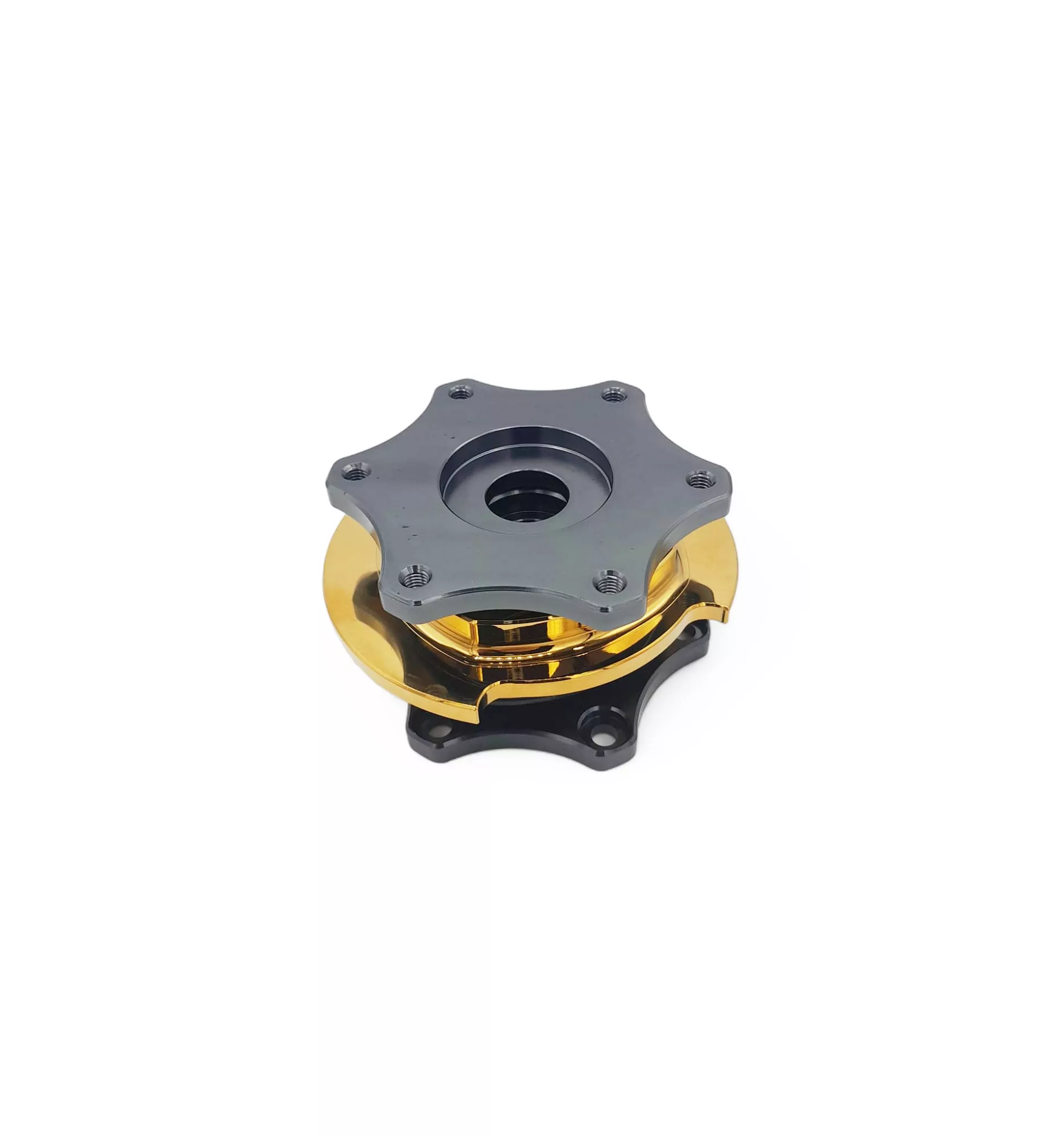 Steering Wheel Grey/Yellow Quick Release Hub