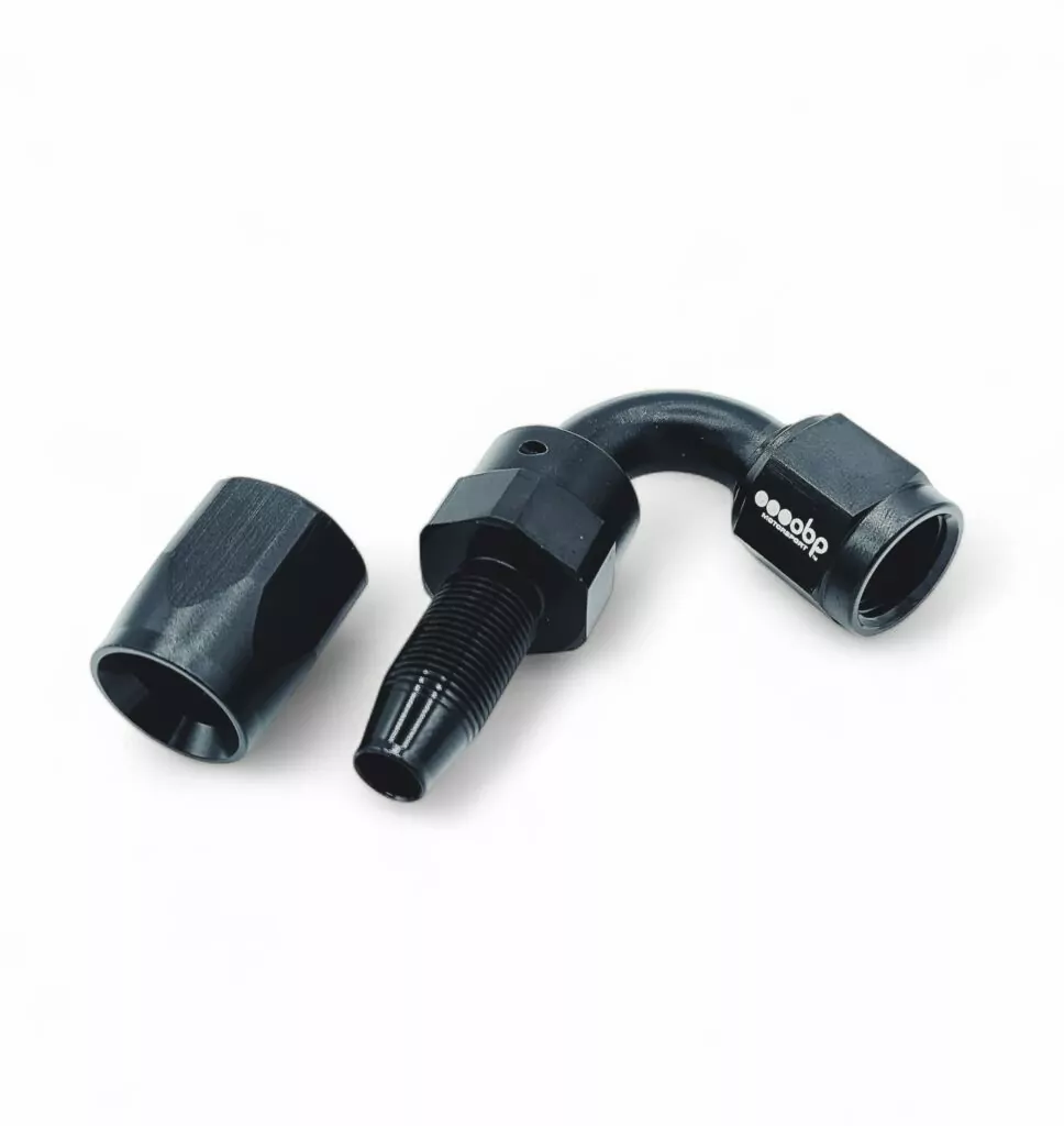 120 Degree CPE Fuel Hose End Fitting Black