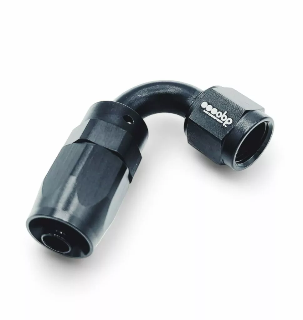120 Degree CPE Fuel Hose End Fitting Black