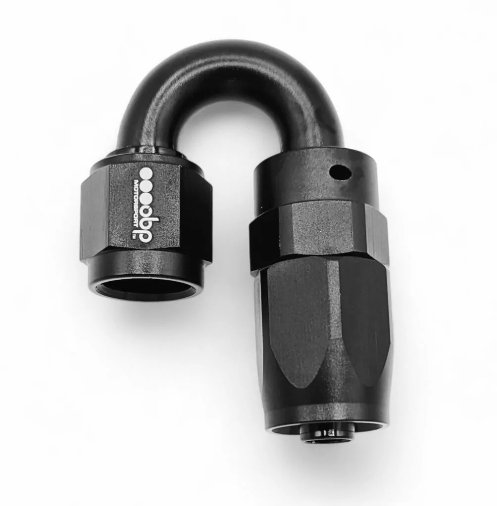 180 Degree CPE Fuel Hose End Fitting Black