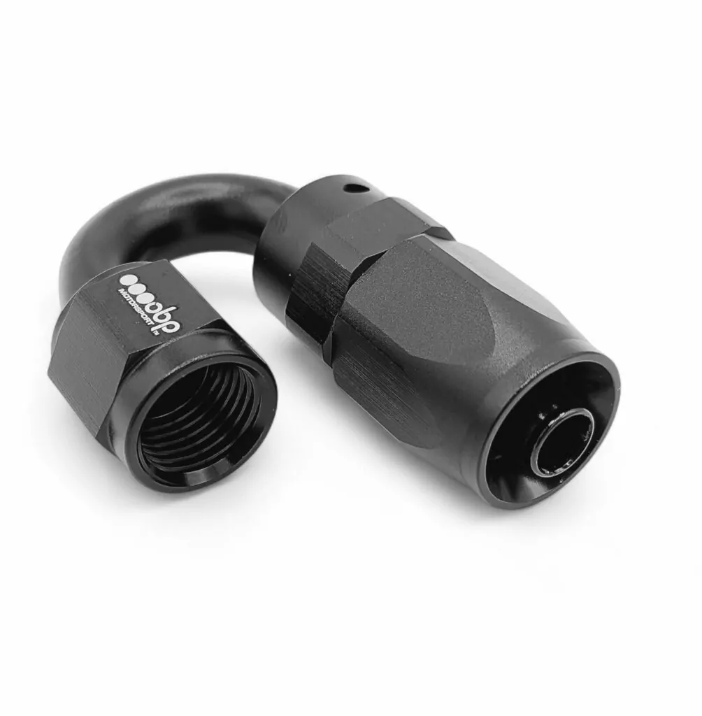180 Degree CPE Fuel Hose End Fitting Black