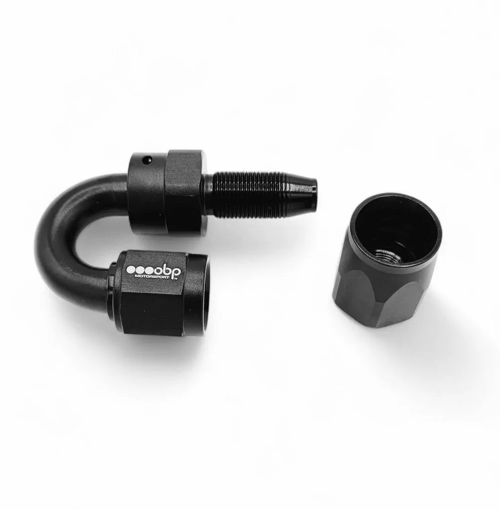 180 Degree CPE Fuel Hose End Fitting Black