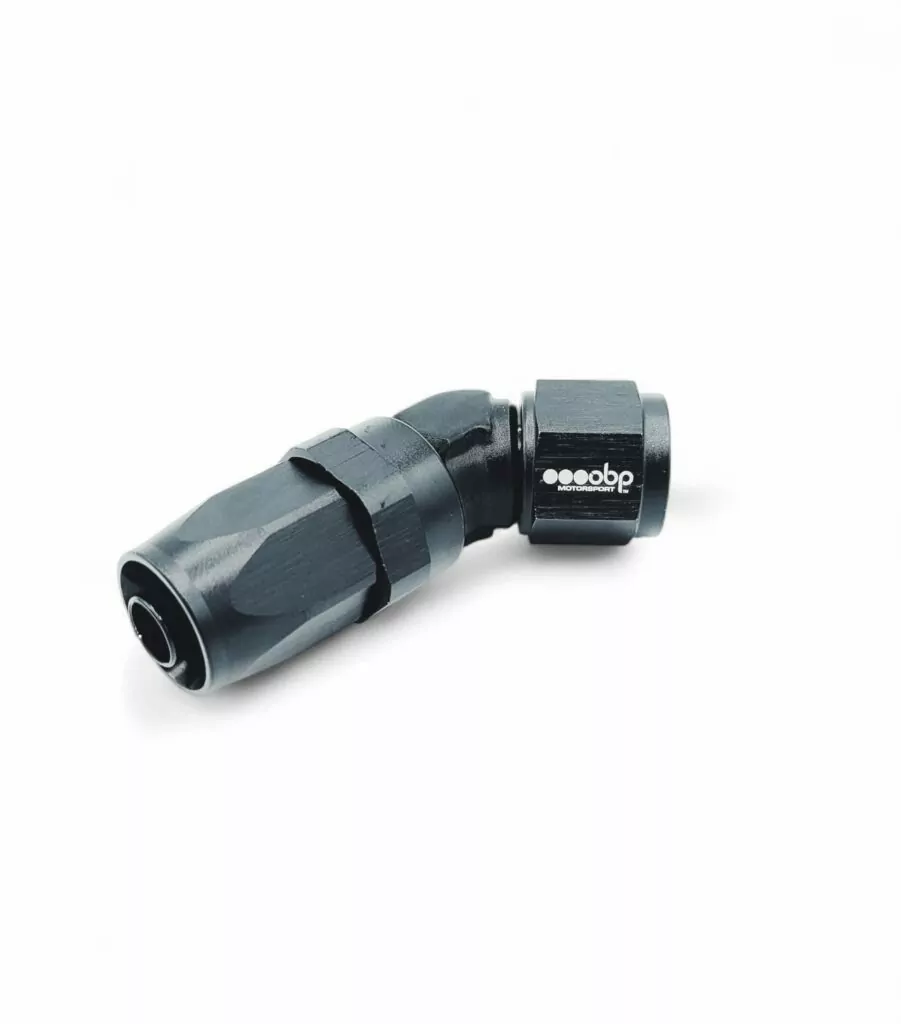 45 Degree CPE Forged Fuel Hose End Fitting Black