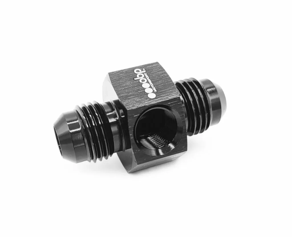 AN/JIC Male Equal Fuel Hose Adaptor with 1/8" NPT Female Port Black