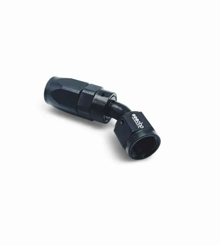 45 Degree CPE Fuel Hose End Fitting Black