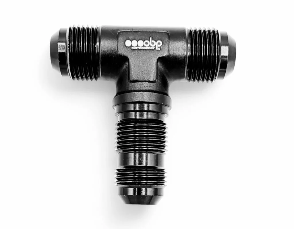 AN/JIC Male Bulkhead Tee Piece Fuel Hose Adaptor Black
