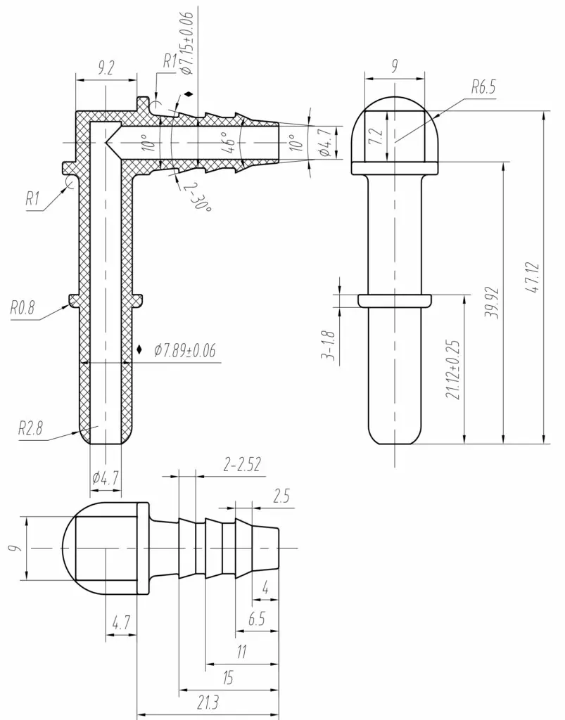SAE J2044 Quick Connect Ø7.89 (5/16") OE Elbow Coupling