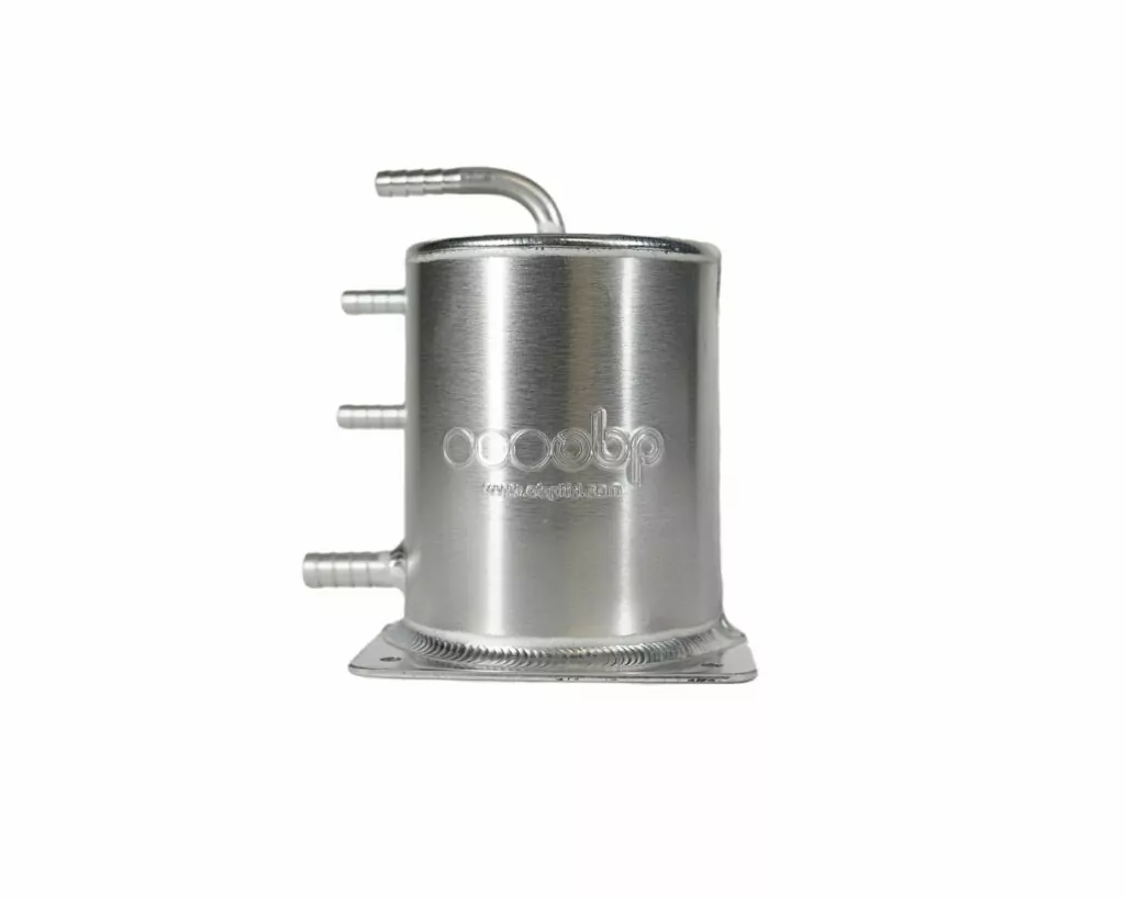 1 Litre Base Mount Fuel Swirl Pot - Push on - Silver finish